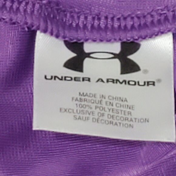 Under Armour Womens Sz Small Shorts Mesh Heatgear Drawstring Purple & Teal - Picture 3 of 5